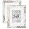 Califortree Rustic White 8x10 Picture Frame Display Photos 5x7 with Mat or 8x10 Without Mat HD Glass Inside Horizontal and Vertical Display for Wall and Tabletop Set of 2