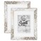 Califortree Rustic White 8x10 Picture Frame Display Photos 5x7 with Mat or 8x10 Without Mat HD Glass Inside Horizontal and Vertical Display for Wall and Tabletop Set of 2
