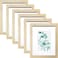 SESEAT 8x10 Picture Frame Natural Woodgrain Set of 6 Display Pictures 5x7 With mat or 8x10 Without Mat