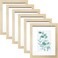 SESEAT 8x10 Picture Frame Natural Woodgrain Set of 6 Display Pictures 5x7 With mat or 8x10 Without Mat