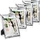Bucherry 4 Pack 5x7 Silver Picture Frame Crystal Wedding Picture Frames Mirrored Sparkle Glass Photo Frame Christmas Glitter Silver Photo Frames for Tabletop Display Home Wedding