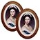 GRRONZEE 2 Pack Oval Picture Frame 5x7 Brown Oval Photo Frames 5 by 7 Wall Picture Frame for Home Decor Photo Gallery
