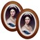 GRRONZEE 2 Pack Oval Picture Frame 5x7 Brown Oval Photo Frames 5 by 7 Wall Picture Frame for Home Decor Photo Gallery
