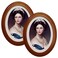 GRRONZEE 2 Pack Oval Picture Frame 5x7 Brown Oval Photo Frames 5 by 7 Wall Picture Frame for Home Decor Photo Gallery