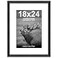 Americanflat 18x24 Poster Frame Black Engineered Wood with Polished Plexiglass Matted to 12x18 Photo Size Hudson Collection Wide Picture Frame for Wall Display Black
