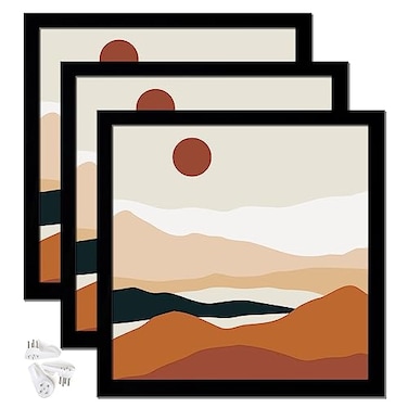 ijuerybai Black 8x8 Picture Frame Set of 3 High Transparent Frame for 8 By 8 Square Photo Collage Canvas Poster Size Wall Mount and Tabletop Horizontally Vertically Black 8 x 8 inches