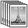 upsimples 18x24 Picture Frame Set of 5 Display Pictures 16x20 with Mat or 18 x 24 Without Wall Gallery Poster Frames Black