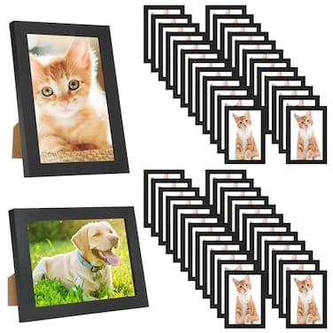 YOUKE OLA Set of 50 Picture Frame Bulk Photo Frames Wall Mounting Simple Photo Frames Multi Picture Frames for Wall or Tabletop Black