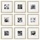 eletecpro 10x10 Picture Frames Set of 9 with Mat for 5x5 Photos or without Mat for 10x10 Square Gallery Wall Decor Collage for Picture Display Natural Frame Set for Wall Hanging
