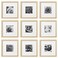 eletecpro 10x10 Picture Frames Set of 9 with Mat for 5x5 Photos or without Mat for 10x10 Square Gallery Wall Decor Collage for Picture Display Natural Frame Set for Wall Hanging