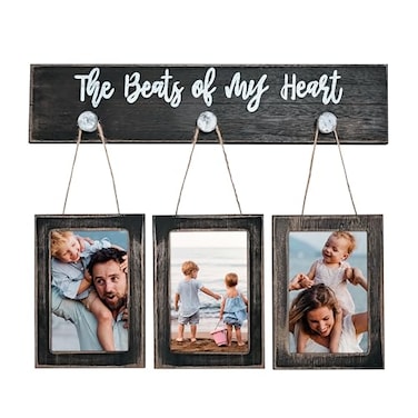 MONT PLEASANT 4X6 Picture Frames Collage for Wall Farmhouse Rustic Black Photo Frame with HD plexiglass Hanging Black Picture Frame Wall Decor for Living Room Set of 3