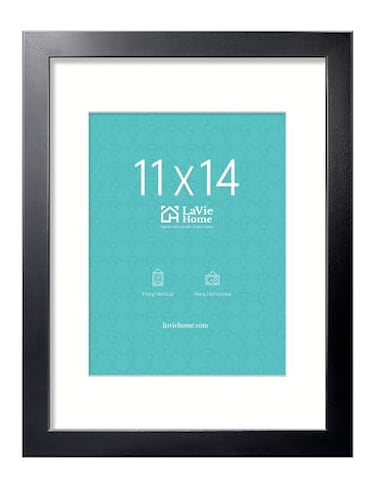 LaVie Home 11x14 Picture Frame 11 x 14 Frame Display Pictures 8x10 with Mat or 11x14 Without Mat Stable and Sturdy Black Frame and Polished Plexiglass Horizontal and Vertical Format of The Walls