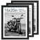 TENIBYC 16x20 Picture Frame Set of 3 Black Woodgrain Solid Wood HD Tempered Glass Wall Gallery Poster Frame