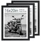 TENIBYC 16x20 Picture Frame Set of 3 Black Woodgrain Solid Wood HD Tempered Glass Wall Gallery Poster Frame