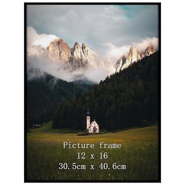 Giftgarden 12x16 Picture Frame Black Fit 30x40cm Diamond Painting Art 16x12 Thin Poster Photo Frame for Wall Display Single