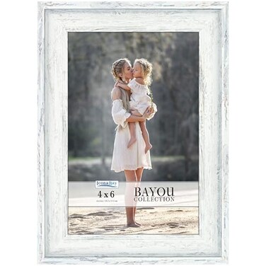 Icona Bay 4x6 Cloudy White Picture Frame Cape Cod Style 4 x 6 Photo Frame Table Top or Wall Mount Bayou Collection