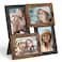 SONGMICS Collage Picture Frames 4x6 for Wall Decor Multi Family Photo for Gallery Decor Hanging Display Set of 4 Ink Black and Rustic Brown URPF025K01
