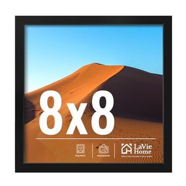LaVie Home 8x8 Picture Frame for Wall Display 8x8 Black Photo Frame with HD Plexiglas8 x 8 Square Picture Frame 1 Pack Display Frame for Vertical or Horizontal Classic Collection