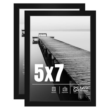 LaVie Home 5x7 Picture Frame 2 Pack Black 5x7 Modern 2 Count