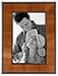 Malden International Designs Burl Wood Walnut Wooden Picture Frame with Black Border 4x6 Walnut