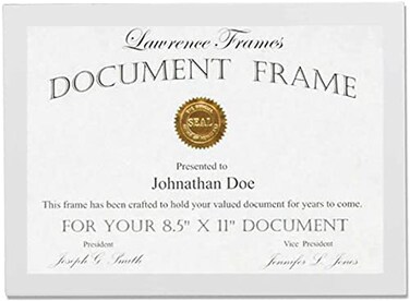 Lawrence Frames White Wood Certificate Picture Frame Gallery Collection 812 by 11Inch