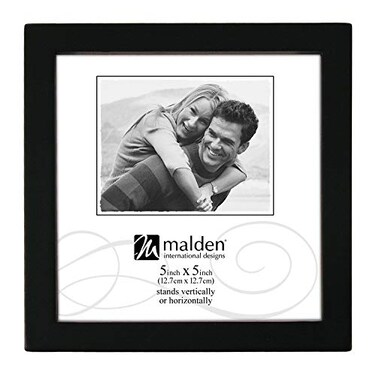 Malden International Designs Black Concept Wood Picture Frame 5x5 Black