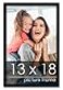 Poster Palooza 13x18 Frame Black Solid Wood Picture Frame 075 Inch Moulding Width Includes UV Acrylic Plexiglass Foam Board Backing Hanging Hardware