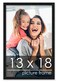 Poster Palooza 13x18 Frame Black Solid Wood Picture Frame 075 Inch Moulding Width Includes UV Acrylic Plexiglass Foam Board Backing Hanging Hardware