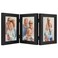 Frametory 5x7 Triple Picture Frames 3 Photo Frames Collage Real Glass Engineered Wood Triple Folding Frame Tabletop Vertical Display Black 1 Pack