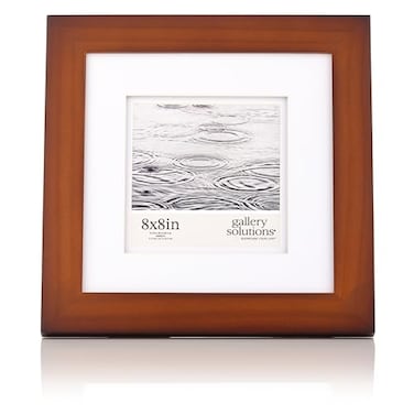 Gallery Solutions with 8x8 Flat Walnut Frame Square Tabletop or Wall Mount For 5x5 Pictures Premium Walnut Wood with Double White Mat VersatileElegant For Home or Office Dcor Traditional Photo Fr