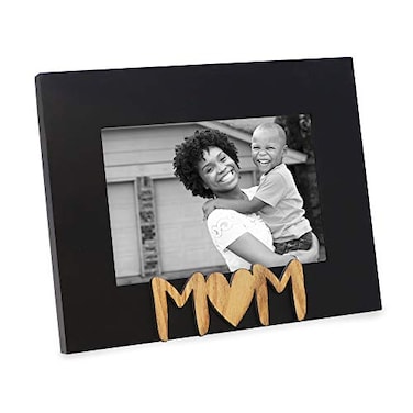 Isaac Jacobs Black Wood Sentiments Mom Picture Frame 4x6 inch Photo Gift for Mother Family Display on Tabletop Desk Black