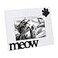 Isaac Jacobs White Wood Sentiments Cat Meow Picture Frame 4x6 inch Photo Gift for Pet Cat Kitten Display on Tabletop Desk White 4x6