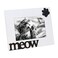 Isaac Jacobs White Wood Sentiments Cat Meow Picture Frame 4x6 inch Photo Gift for Pet Cat Kitten Display on Tabletop Desk White 4x6