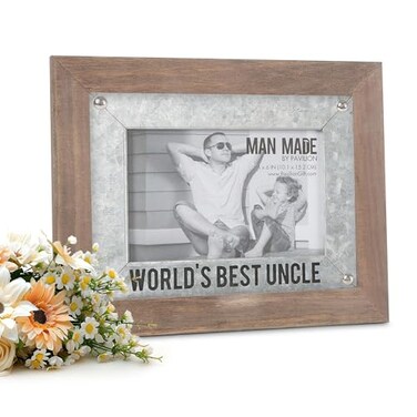 Pavilion Gift Pavilion Worlds Best Uncle Wood and Metal 4x6 Picture FrameBrownSilver