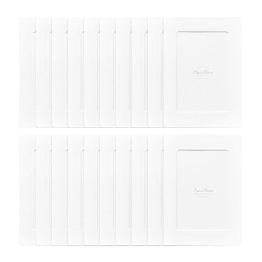 Monolike Paper Photo Frames 4x6 Inch White 20 Pack Fits 4x6 Pictures