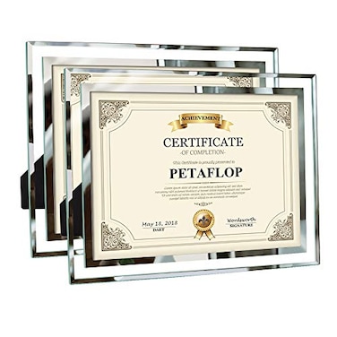 PETAFLOP 85x11 Picture Frames Glass 85 x 11 Frame Tabletop Display 2 Pack clear