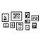 Kate and Laurel Bordeaux Gallery Wall Frame Kit Set of 10 with Assorted Size Frames in Distressed Black Finish