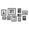 Kate and Laurel Bordeaux Gallery Wall Frame Kit Set of 10 with Assorted Size Frames in Distressed Black Finish