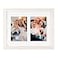 Golden State Art 8x10 Distressed White Collage Picture Frame White Mat for 2 4x6 Pictures Wood Molding Easel Stand for Tabletop DRings for Wall Display Great for Homes Offices Events