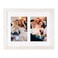 Golden State Art 8x10 Distressed White Collage Picture Frame White Mat for 2 4x6 Pictures Wood Molding Easel Stand for Tabletop DRings for Wall Display Great for Homes Offices Events