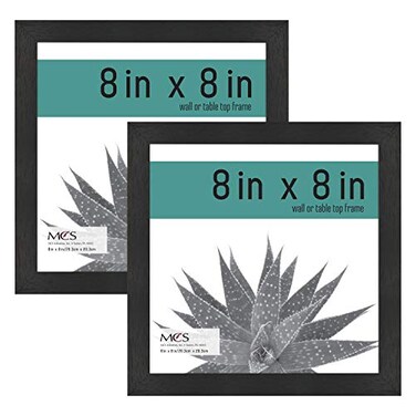 MCS Gallery Essential Picture Frames Photo Gallery Wall Frame Set Black Woodgrain 8 x 8 Inch 2Pack