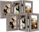 Golden State Art 4x6 Three Picture Frame Trifold Hinged Photo Frame with 3 Openings Desk Top Family Picture Collage with Real Glass 4x6 Triple Grey 2Pack