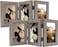 Golden State Art 4x6 Three Picture Frame Trifold Hinged Photo Frame with 3 Openings Desk Top Family Picture Collage with Real Glass 4x6 Triple Grey 2Pack