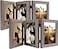 Golden State Art 5x7 Three Picture Frame Trifold Hinged Photo Frame with 3 Openings Desk Top Family Picture Collage with Real Glass 5x7 Triple Grey 2Pack