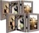 Golden State Art 5x7 Three Picture Frame Trifold Hinged Photo Frame with 3 Openings Desk Top Family Picture Collage with Real Glass 5x7 Triple Grey 2Pack
