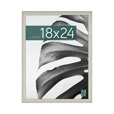 MCS Studio Gallery 18x24 Poster Frame Gray Woodgrain Engineered Wood Vertical Horizontal Wall Hanging Large Picture Frame for Photos Posters Art Prints 1Pack