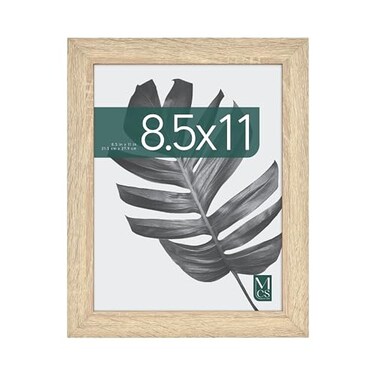 MCS Studio Gallery 85x11 Picture Frame Natural Woodgrain Engineered Wood Rectangle Photo Frame for Photos Posters Art Prints Easel for Tapletop Display 1Pack