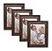 Alkerman 35x5 Picture Frames Rustic Distressed Brown Wood Pattern High Definition Glass for Table Top Display and Wall Mounting Photo FramePack of 4