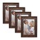 Alkerman 35x5 Picture Frames Rustic Distressed Brown Wood Pattern High Definition Glass for Table Top Display and Wall Mounting Photo FramePack of 4