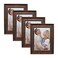 Alkerman 35x5 Picture Frames Rustic Distressed Brown Wood Pattern High Definition Glass for Table Top Display and Wall Mounting Photo FramePack of 4